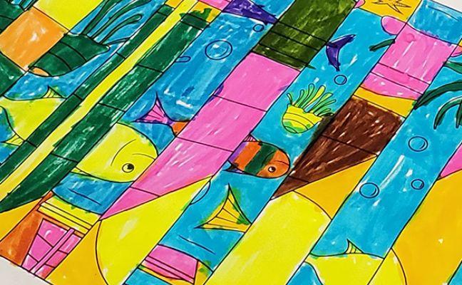 Children's colourful artwork representing creativity and learning