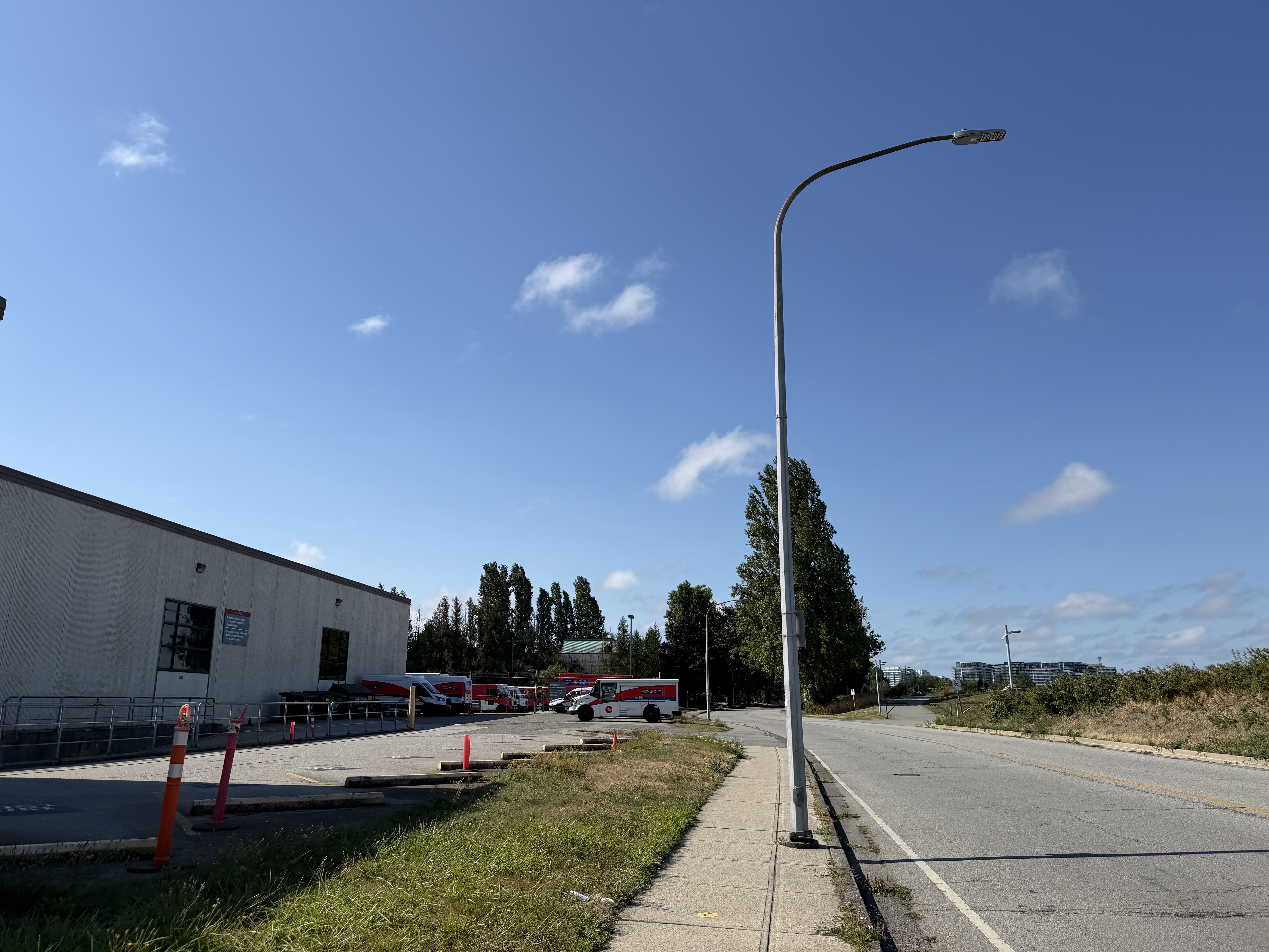 Road beside Canada Post leading toward CCSS